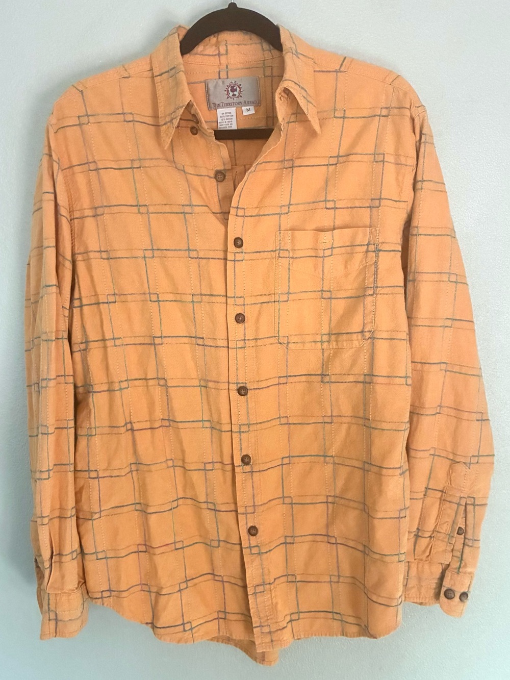 Territory Ahead Men’s Size M Plaid Long Sleeve Button-Up Shirt Unisex Cotton